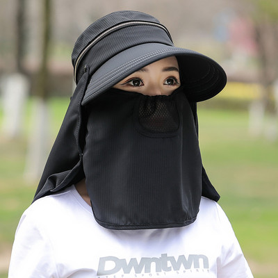 Palarie de dama model nou cu vizor si esarfa potrivita pentru vara