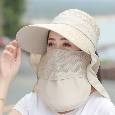 Palarie de dama model nou cu vizor si esarfa potrivita pentru vara