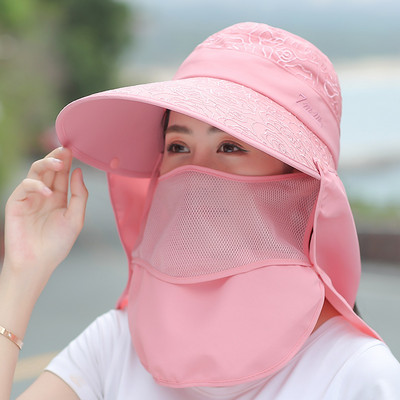 Palarie de dama model nou cu vizor si esarfa potrivita pentru vara