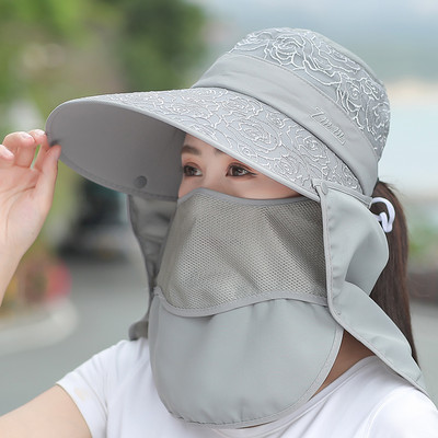 Palarie de dama model nou cu vizor si esarfa potrivita pentru vara