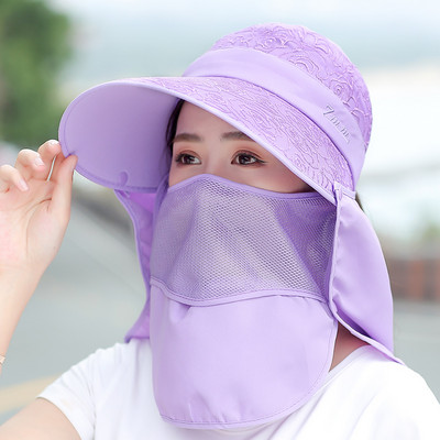 Palarie de dama model nou cu vizor si esarfa potrivita pentru vara