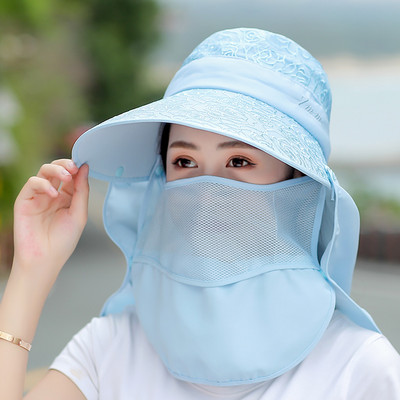 Palarie de dama model nou cu vizor si esarfa potrivita pentru vara