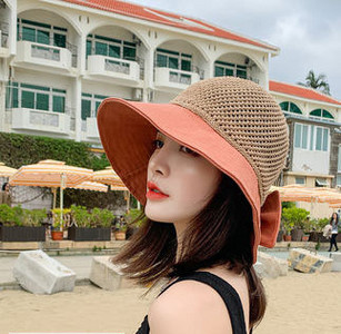 Pălărie de protecție solară pentru femei cu panglică și boruri mari