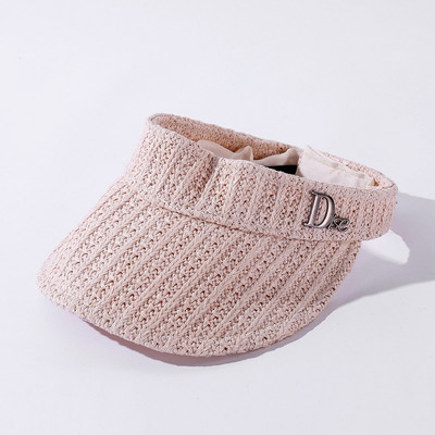 Γυναικείο ψάθινο γείσο με μεταλλικό στοιχείο