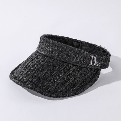 Γυναικείο ψάθινο γείσο με μεταλλικό στοιχείο