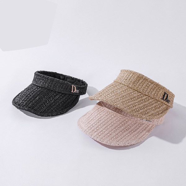 Γυναικείο ψάθινο γείσο με μεταλλικό στοιχείο