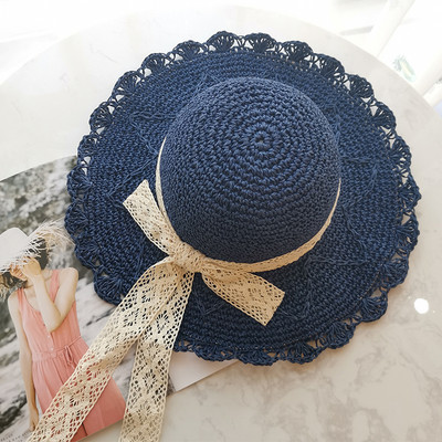 Μοντέρνο γυναικείο ψάθινο καπέλο με κορδέλα