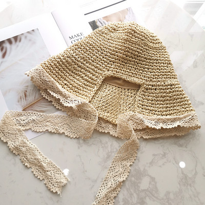 Μοντέρνο γυναικείο ψάθινο καπέλο με κορδέλα