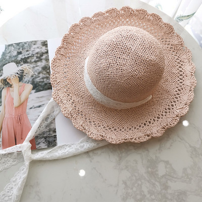 Μοντέρνο γυναικείο ψάθινο καπέλο με κορδέλα