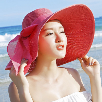 Γυναικείο ψάθινο καπέλο με περιφέρια - διάφορα μοντέλα