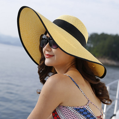 Γυναικείο ψάθινο καπέλο με περιφέρια - διάφορα μοντέλα