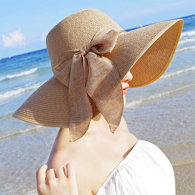 Γυναικείο ψάθινο καπέλο με περιφέρια - διάφορα μοντέλα