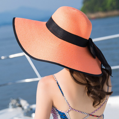 Γυναικείο ψάθινο καπέλο με περιφέρια - διάφορα μοντέλα