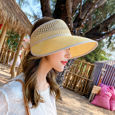 Αντηλιακό ψάθινο καπέλο με φαρδύ περιφέρια