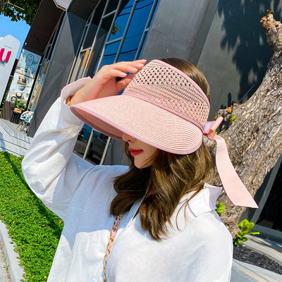 Αντηλιακό ψάθινο καπέλο με φαρδύ περιφέρια