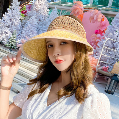 Αντηλιακό ψάθινο καπέλο με φαρδύ περιφέρια