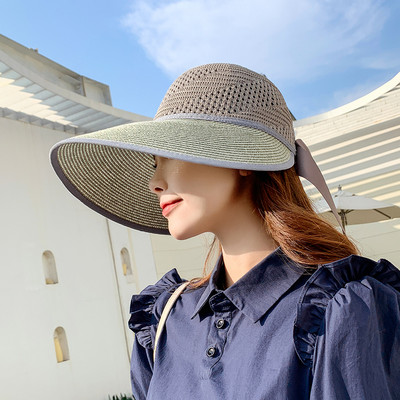 Αντηλιακό ψάθινο καπέλο με φαρδύ περιφέρια