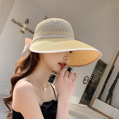 Αντηλιακό ψάθινο καπέλο με φαρδύ περιφέρια