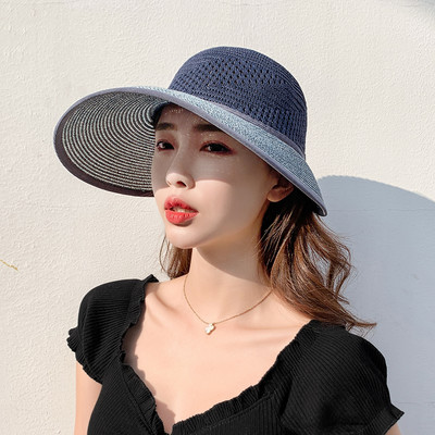 Αντηλιακό ψάθινο καπέλο με φαρδύ περιφέρια