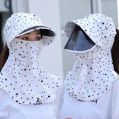 Γυναικείο αντηλιακό καπέλο με κασκόλ και γείσο