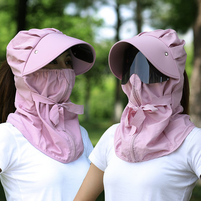 Γυναικείο αντηλιακό καπέλο με κασκόλ και γείσο