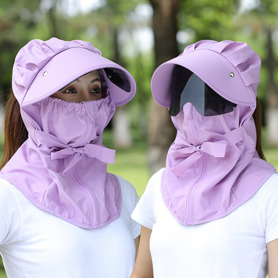 Γυναικείο αντηλιακό καπέλο με κασκόλ και γείσο