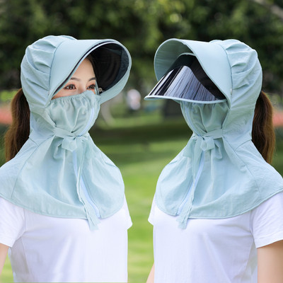 Γυναικείο αντηλιακό καπέλο με κασκόλ και γείσο