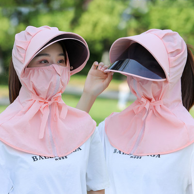 Γυναικείο αντηλιακό καπέλο με κασκόλ και γείσο