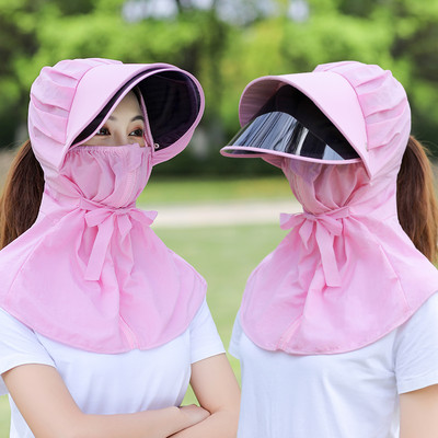 Γυναικείο αντηλιακό καπέλο με κασκόλ και γείσο