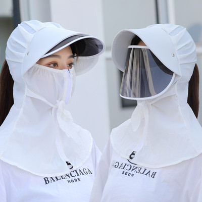 Γυναικείο αντηλιακό καπέλο με κασκόλ και γείσο