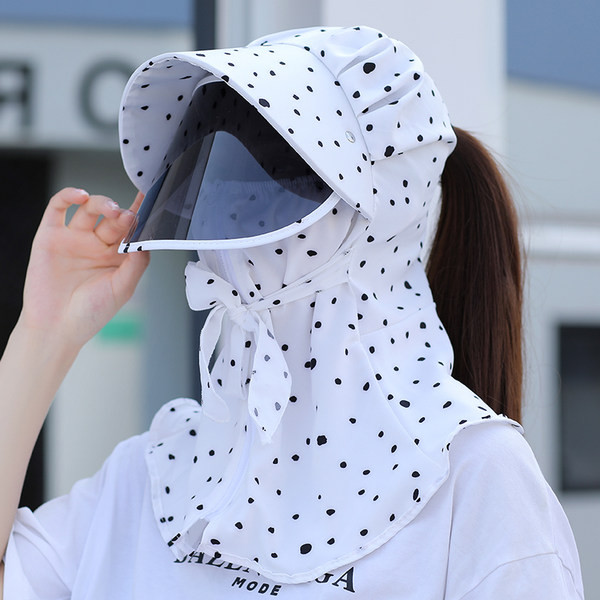 Γυναικείο αντηλιακό καπέλο με κασκόλ και γείσο