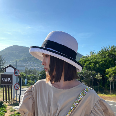 Αντηλιακό γυναικείο ψάθινο καπέλο σε διάφορα χρώματα