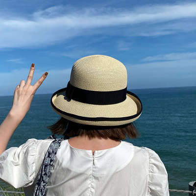 Αντηλιακό γυναικείο ψάθινο καπέλο σε διάφορα χρώματα