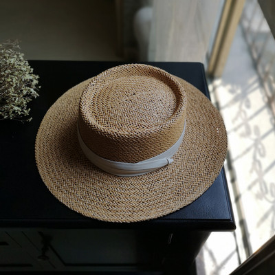 Γυναικείο casual ψάθινο καπέλο με κορδέλα