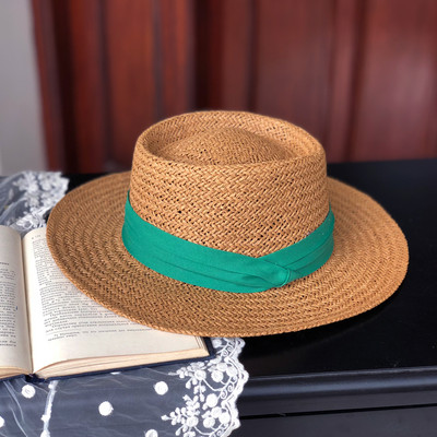Γυναικείο casual ψάθινο καπέλο με κορδέλα