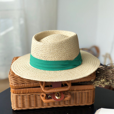 Γυναικείο casual ψάθινο καπέλο με κορδέλα