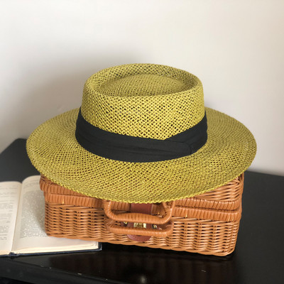 Γυναικείο casual ψάθινο καπέλο με κορδέλα