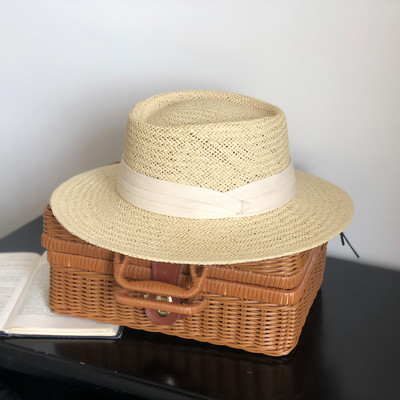 Γυναικείο casual ψάθινο καπέλο με κορδέλα