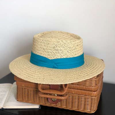 Γυναικείο casual ψάθινο καπέλο με κορδέλα