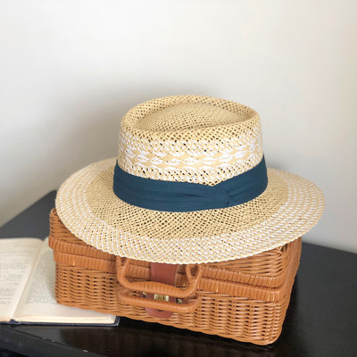 Γυναικείο casual ψάθινο καπέλο με κορδέλα