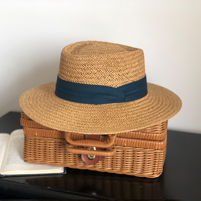 Γυναικείο casual ψάθινο καπέλο με κορδέλα