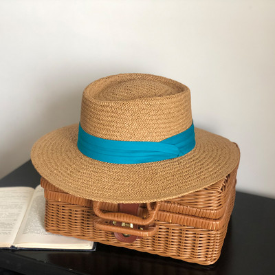 Γυναικείο casual ψάθινο καπέλο με κορδέλα