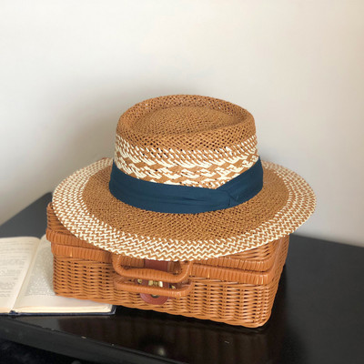 Γυναικείο casual ψάθινο καπέλο με κορδέλα