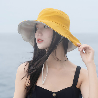 Palarie de protectie solara de dama cu franjuri pentru vara