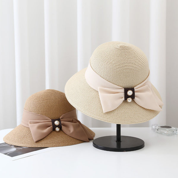 Καλοκαίρι γυναικείο καπέλο με σατέν κορδέλα και γείσο