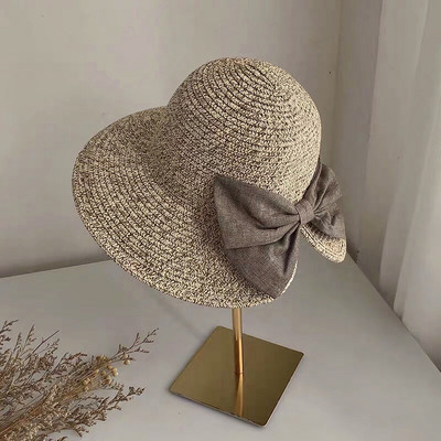 Γυναικείο ψάθινο καπέλο με κορδέλα-κατάλληλο για την παραλία