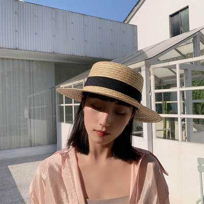 Καλοκαιρινό γυναικείο ψάθινο καπέλο με περιφέρια