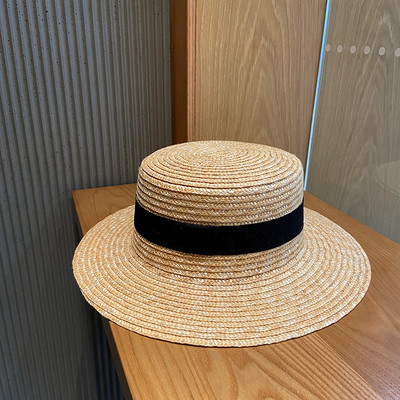 Καλοκαιρινό γυναικείο ψάθινο καπέλο με περιφέρια