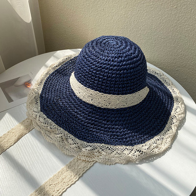 Γυναικείο καλοκαιρινό καπέλο με κρόσσια και δαντέλα