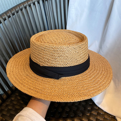 Pălărie de paie pentru femei cu vizor